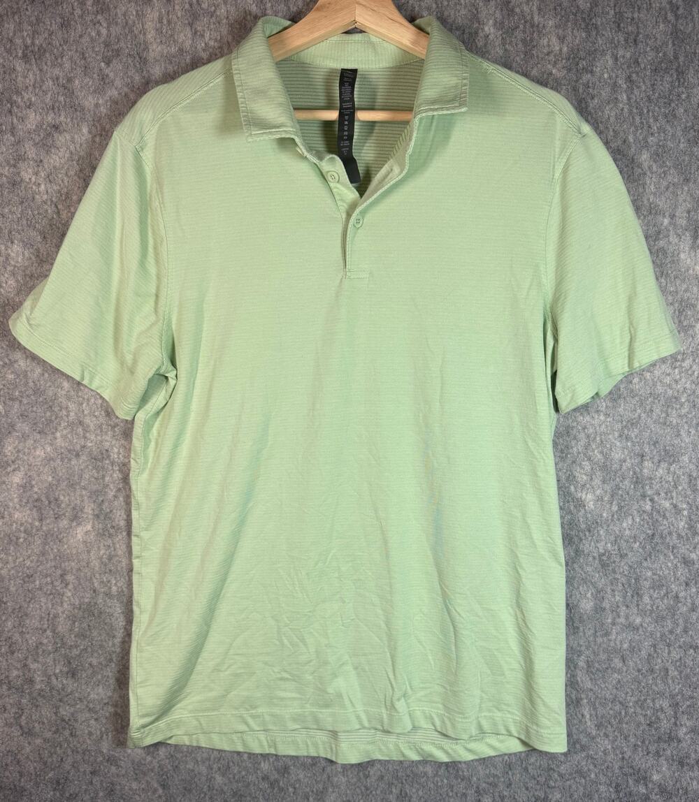 Lululemon Mens Evolution Short Sleeve Polo Medium Creamy Mint Athleisure M3CY5S